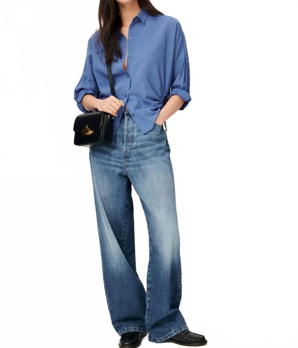 NEW SESSUN botalia cut out shirt in blue